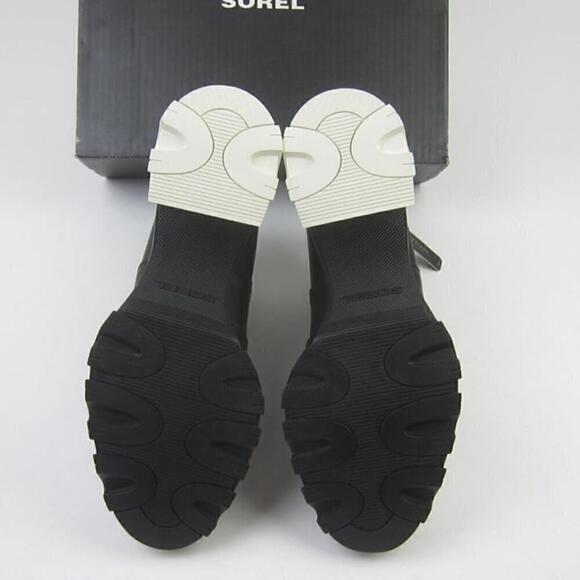 Sorel Womens 10 Black Leather Boots High Heel Chelsea Ankle Waterproof NEW - Picture 10 of 12